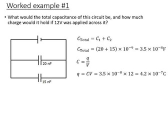 BTec Engineering - Capacitors in series and parallel (PowerPoint)