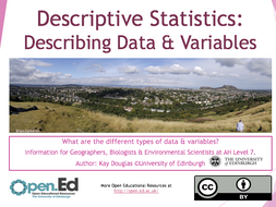 Descriptive Statistics: Describing Data & Variables