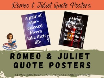 Romeo and Juliet Shakespeare Quote Posters
