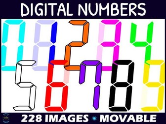 Digital Numbers Font Clipart
