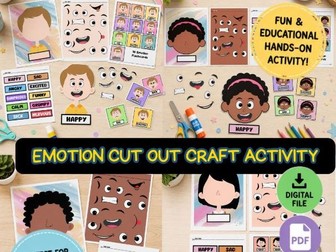 Build a Face Emotions Craft | Feelings Cut & Paste Activity for KidEmotion Cut Out Craft Activity |