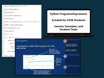 Python Programming Lessons (GCSE)
