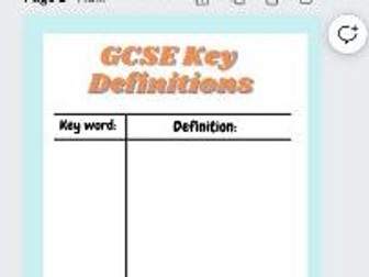 GCSE Key definition