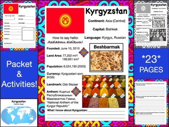 KYRGYZSTAN History & Geography, Travel The World Worksheet