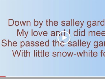 Salley Gardens - Irish song  with lyrics