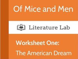 Of Mice and Men Worksheet - The American Dream