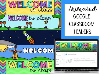 FREE animated Google Classroom headers banners
