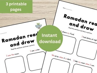 Ramadan Read and Draw Simple Sentences