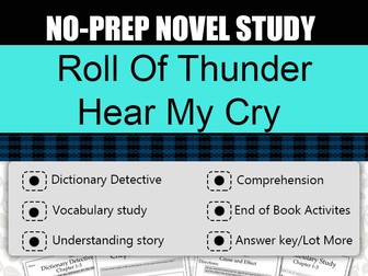 Roll Of Thunder Hear My Cry Novel Study-Complete Guided Novel Study.