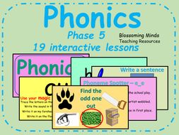 Phonics phase 5 - 19 interactive lessons