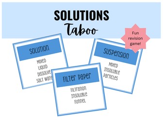 Solutions Taboo Revision Game