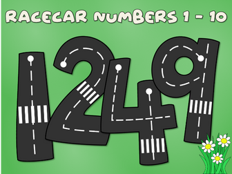 Road numbers for number tracing with a toy car
