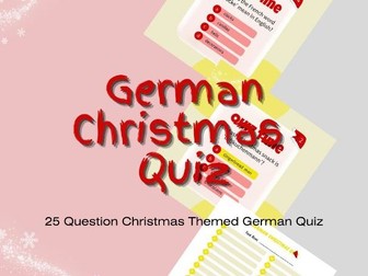 German Christmas Themed Quiz Game Activity