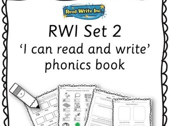 Reception / Year 1 /Year 2 - RWI phonics set 2 'I can read and write' workbook + set 2 flashcards