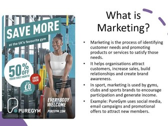 Marketing Skills for Sport & Physical Activity | Principles of Marketing & Market Research | NCFE L3