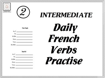 Intermediate Daily French Verbs Practise Sheets