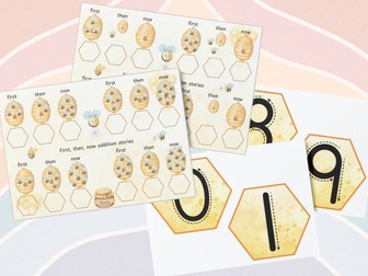 Bee First Then Now Addition & Subtraction Storie Sheets