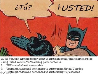 GCSE Spanish Writing: How to write an email or article using Usted versus Tú