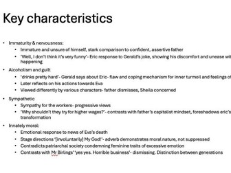 GCSE English Literature: An Inspector Calls, Eric Birling