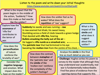 Bayonet Charge by Ted Hughes. Power and Conflict. Detailed and differentiated lesson.