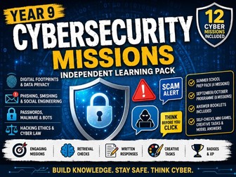 Cybersecurity Independent Learning Pack | Digital Footprint, Social Engineering, Malware & Online...