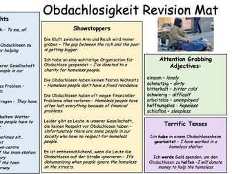 Homelessness Revision Mat German