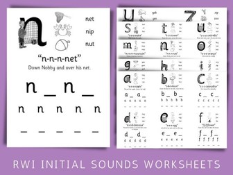 RWI Initial Sounds Intervention Worksheets