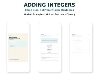 Adding Integers Worksheets & Answers