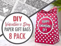 DIY Valentine's Day Paper Gift Bags | 8 Printable Templates to Make your own paper gift bag