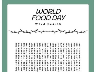 World Food Day word search puzzle worksheet Activity