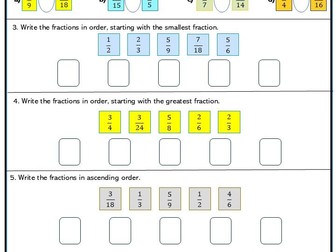 Comparing and Ordering Fractions