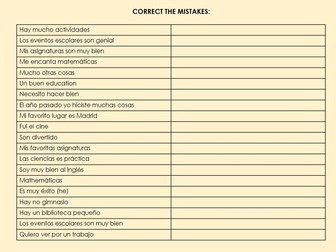 COMMON SPANISH GRAMMATICAL MISTAKES