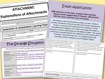 Explanations of Attachments - Year 1 Attachments - AQA A level Psychology