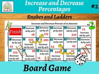 Increase and Decrease Percentages #2 Snakes and Ladders Dice Game