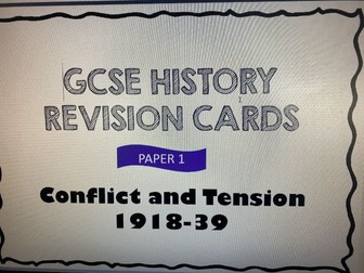 Conflict and Tension 1918-39 Revision cards