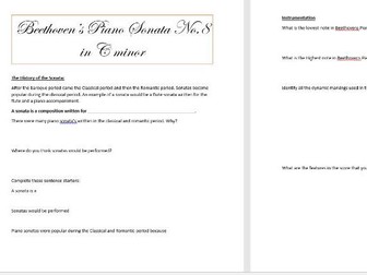 Beethoven workbook to accompany the powerpoint