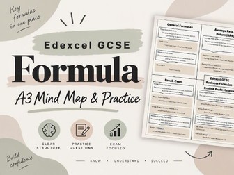Business Formula Mind Map & Calculation Practice Edexcel GCSE