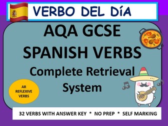 AQA GCSE Spanish Verbo del Día – Reflexive AR Verbs | Retrieval Practice Pack