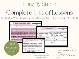 PSHE complete unit: Leadership lesson slides