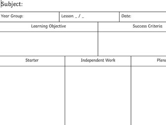 Editable lesson plan