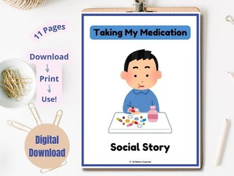 Social Story: Taking My Medication | Taking Meds Social Story Lesson