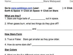 Stars PebbleGo Webquest