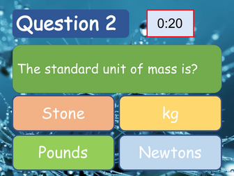 Science Quiz Template (Sample Questions, Auto Timed, Easy to Change)
