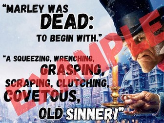 A Christmas Carol quotation posters