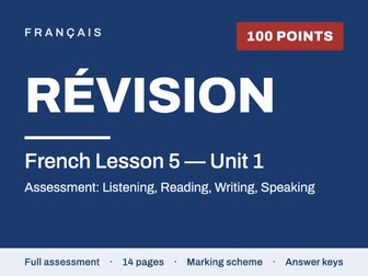French Unit 1 Assessment: Revision Test