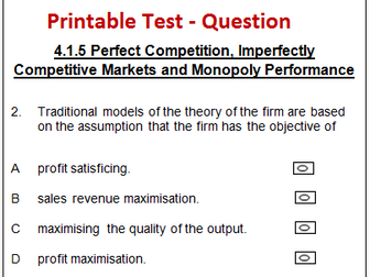 30 Printable Multiple Choice Questions & Answers for AQA A level Economics