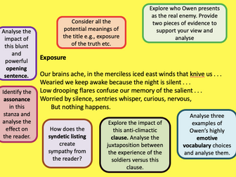 Exposure by Wilfred Owen. Power and Conflict. Created by AQA Examiner/Teacher