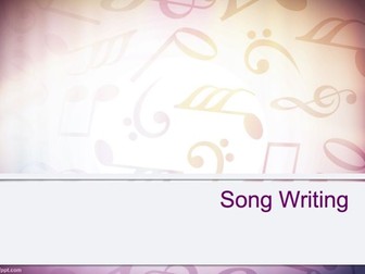 Song Writing PowerPoint (9 slides) and Song Writing Help Sheet