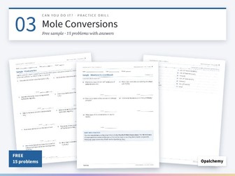 Mole Conversions Practice: Free Sample