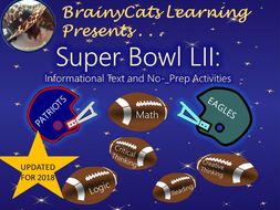 Super Bowl 2018: Informational Text and No-Prep Activities